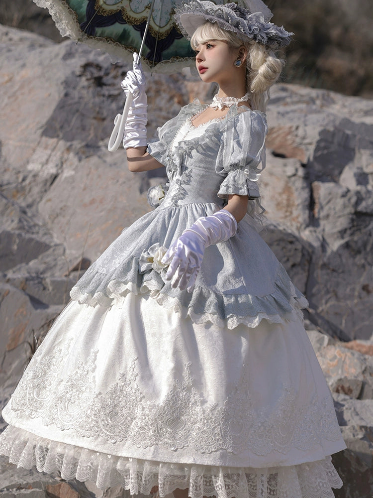 Frosted Victorian Belle Snowy Dress