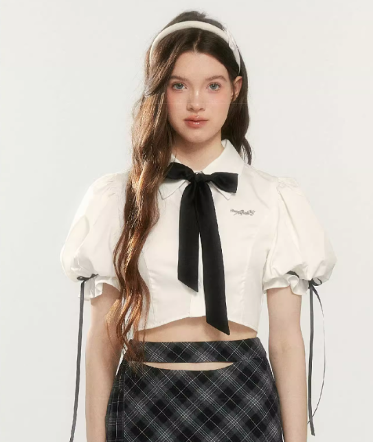 Classic Scholar Top ,Plaid Skirt Set