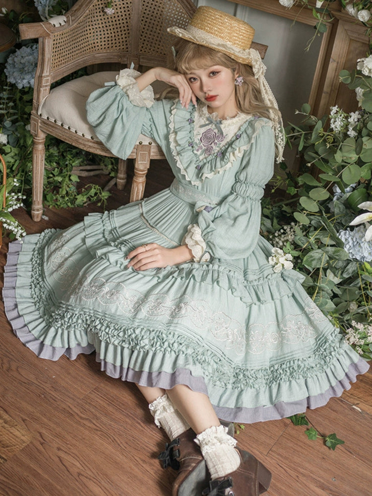 Pastel Blossom Dream Ruffle Dress