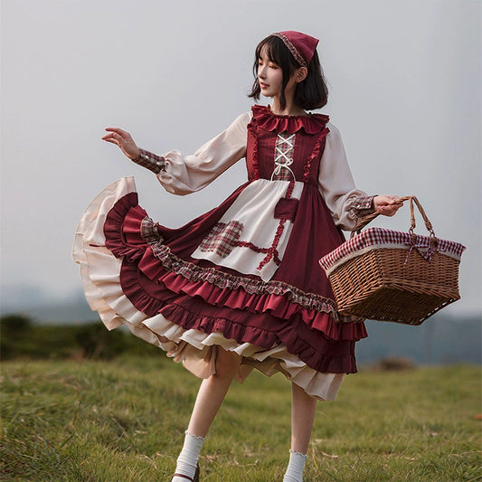 Vintage Burgundy Maiden Dress