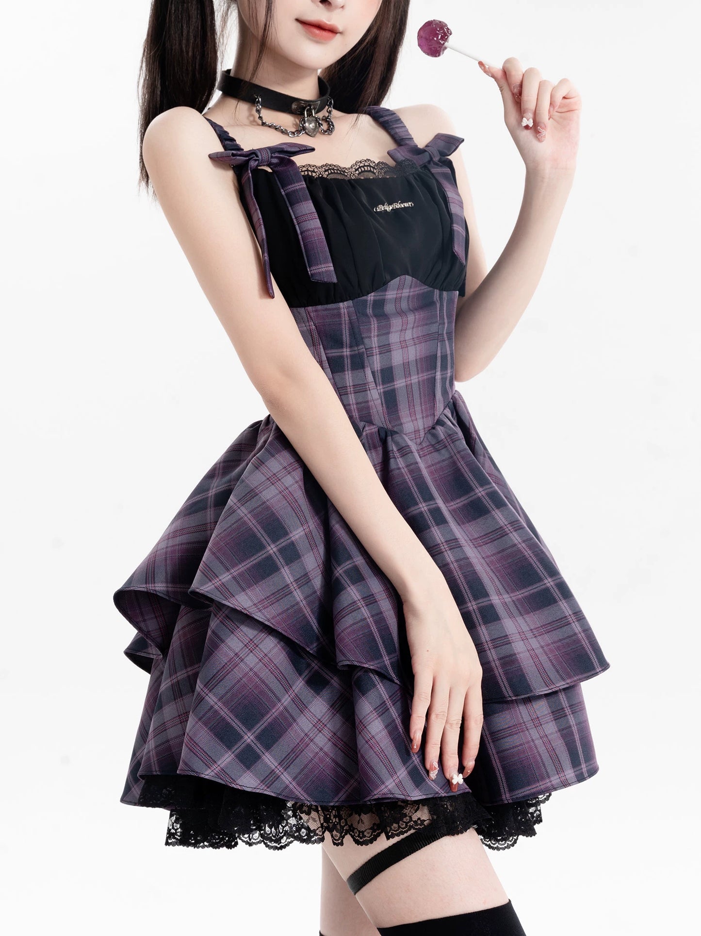 Mystic Midnight Checkered Dress