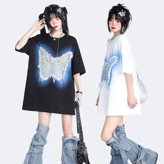 Butterfly Grunge Oversized T-Shirt