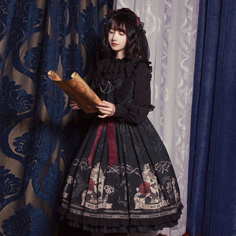 Gothic Tale Elegance Ruffle Dress