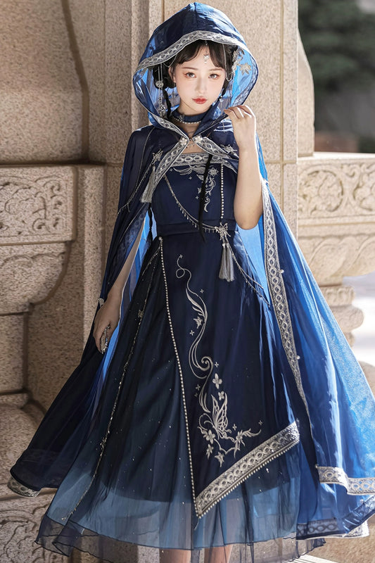 Moonlit Night Sorceress Blue Dress