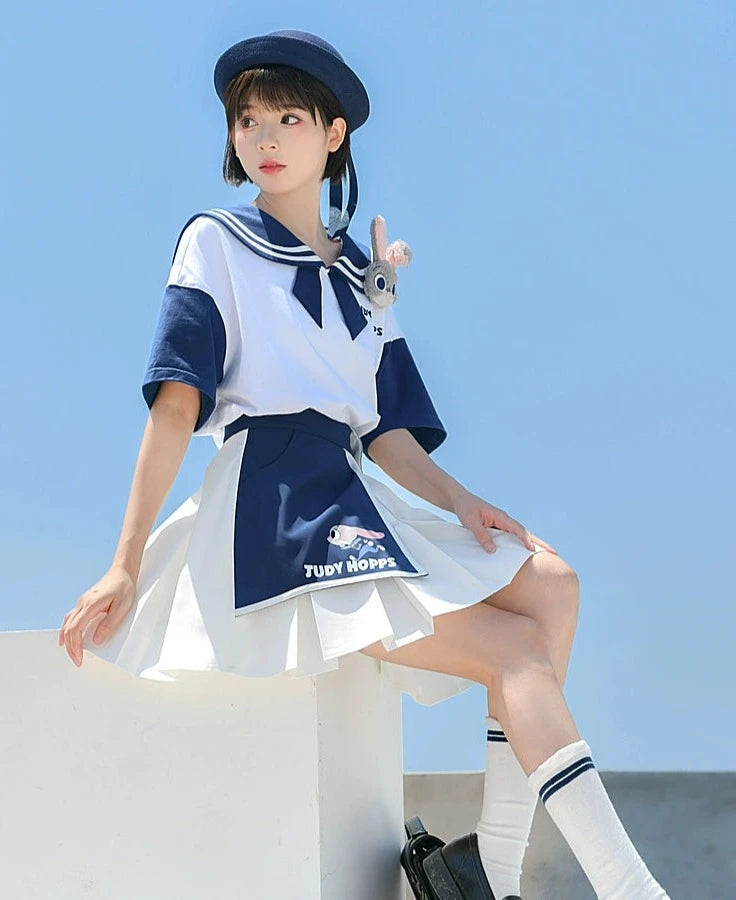 Navy Collars College Style Fashion Set