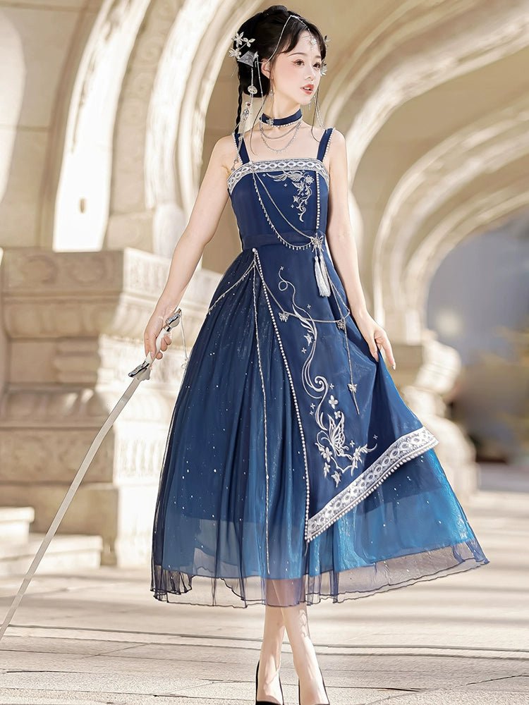 Moonlit Night Sorceress Blue Dress