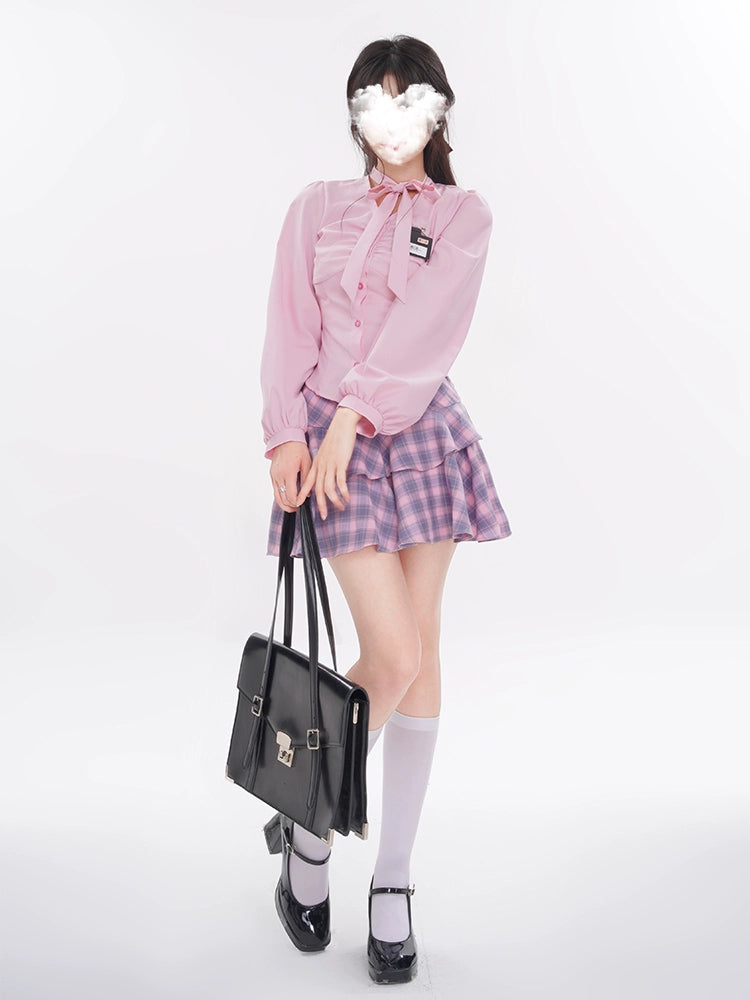 Pink Plaid Schoolgirl Set