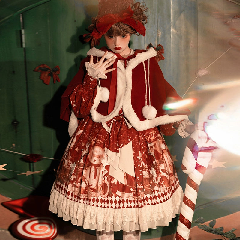 Red White Lace Sweet Lolita Dress