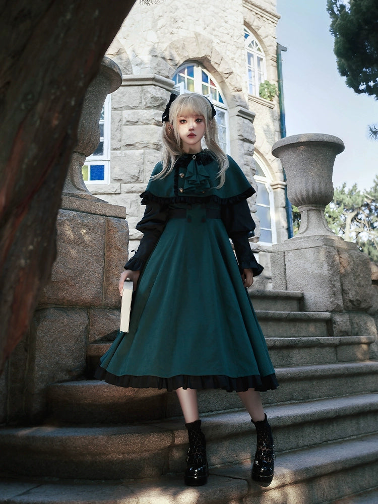 Emerald Evergreen Victorian Charm Dress