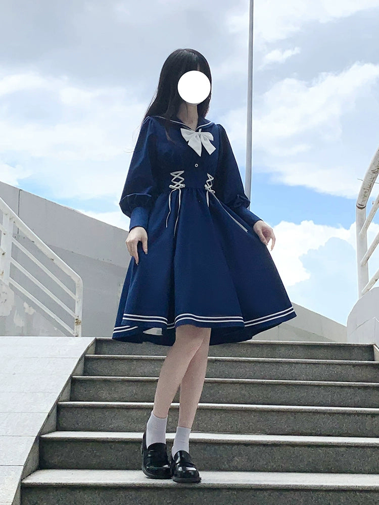 Maritime Blue Charm Sailor Dress