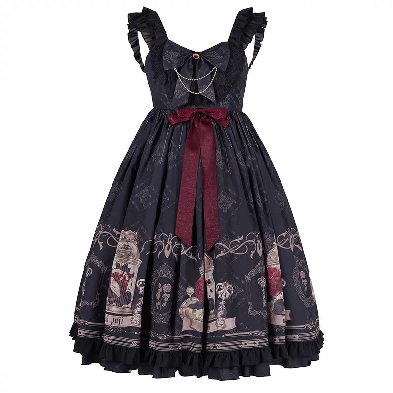 Gothic Tale Elegance Ruffle Dress