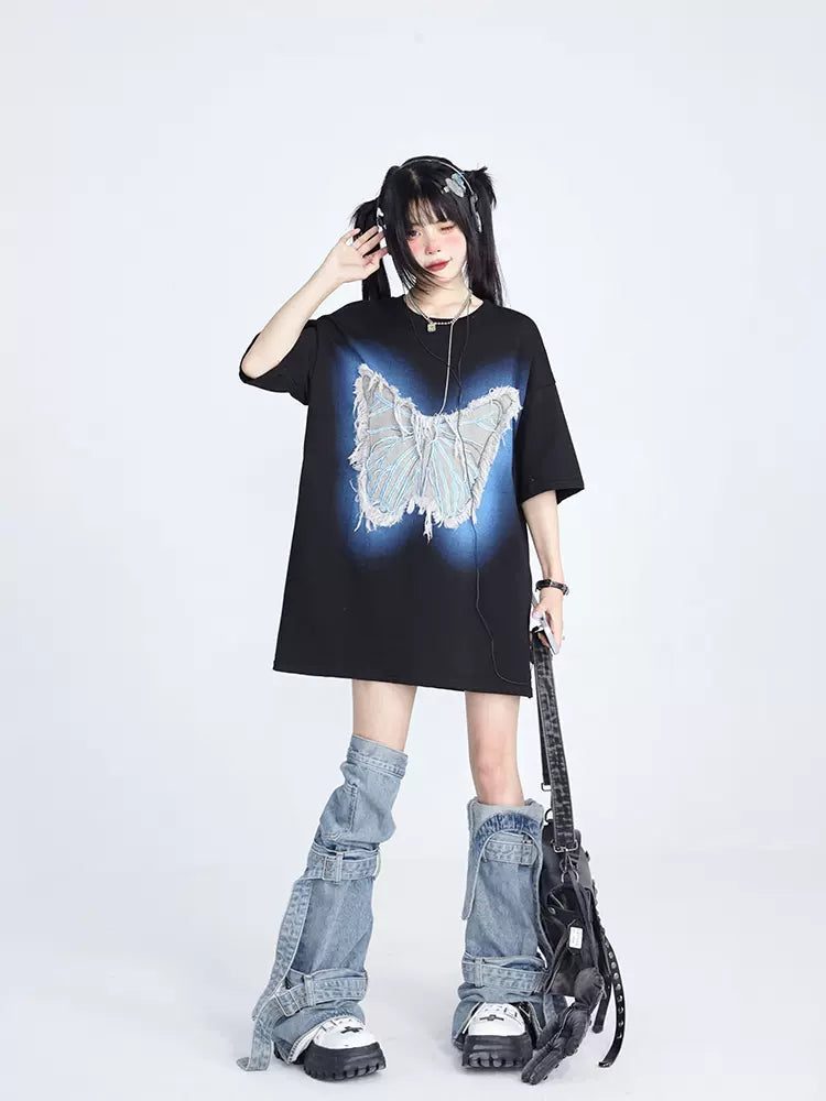 Butterfly Grunge Oversized T-Shirt