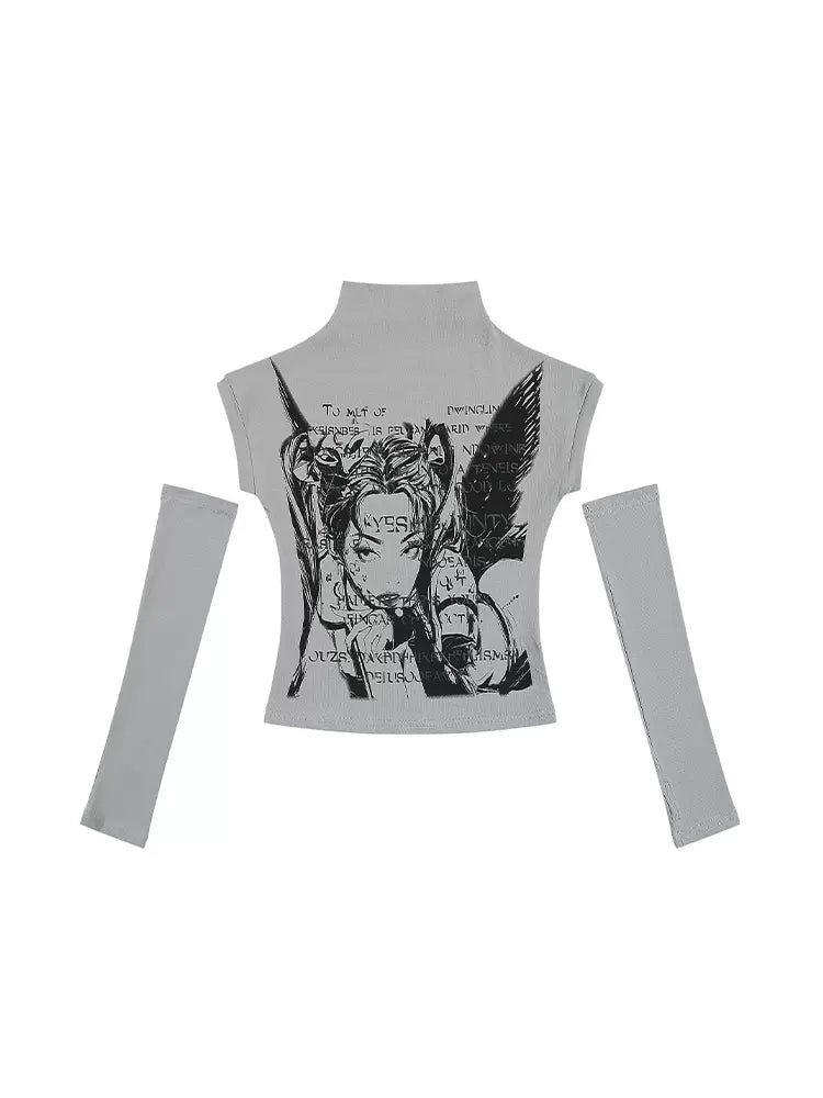 Punk Art Grey Top