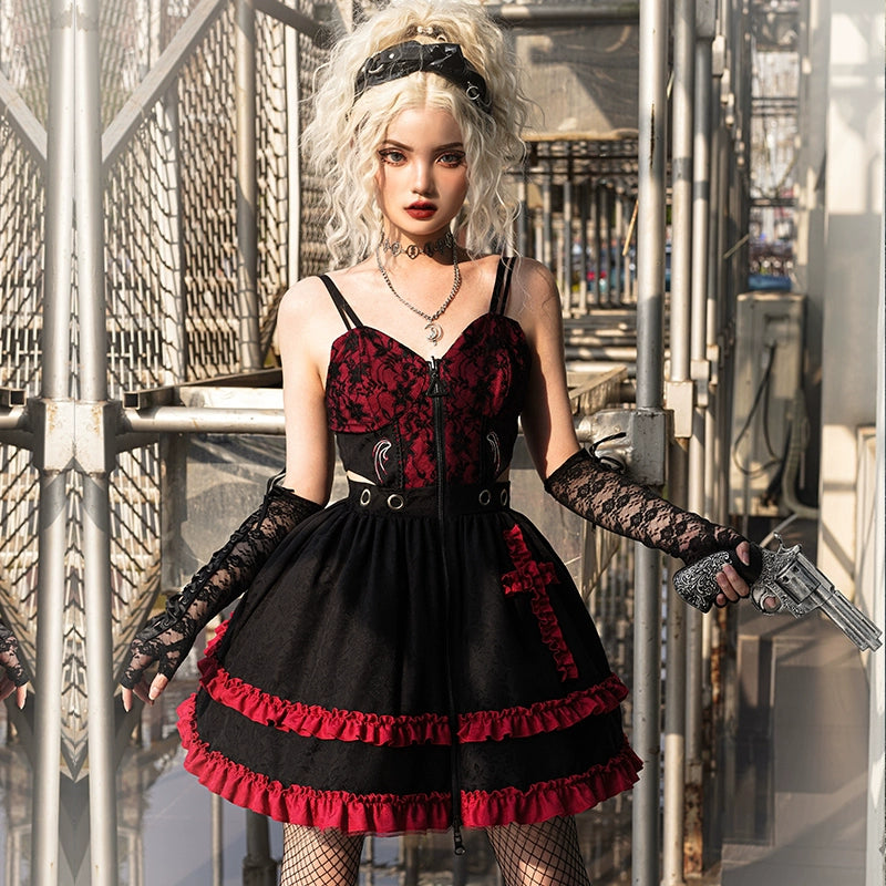 Crimson Midnight Corset Dress