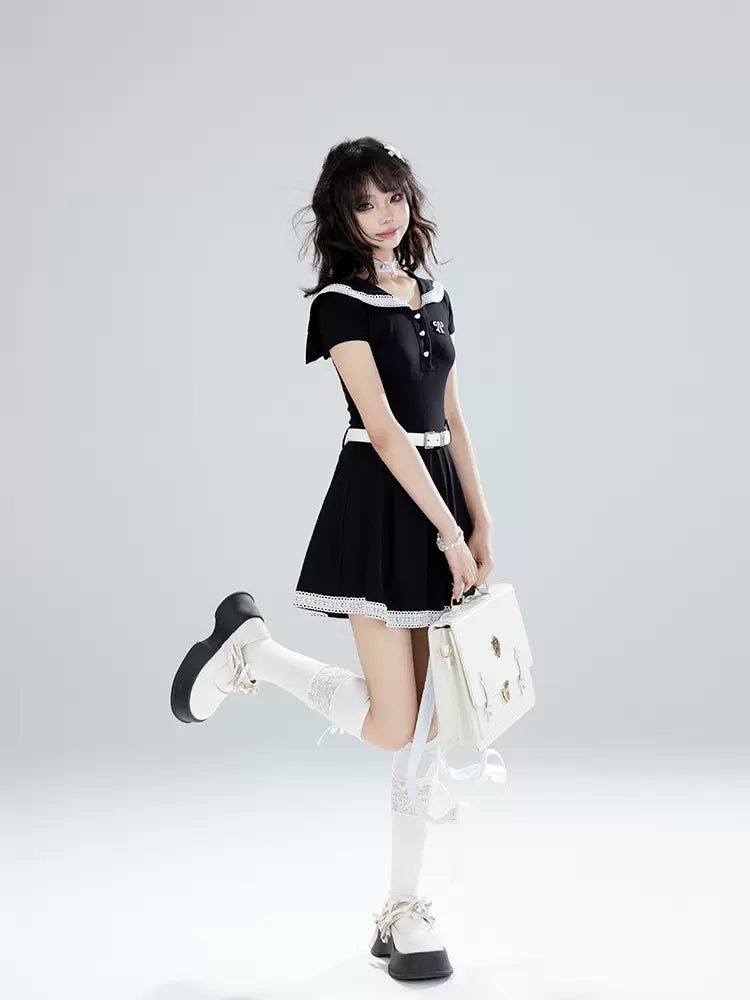 Black Sailor Collar Dress