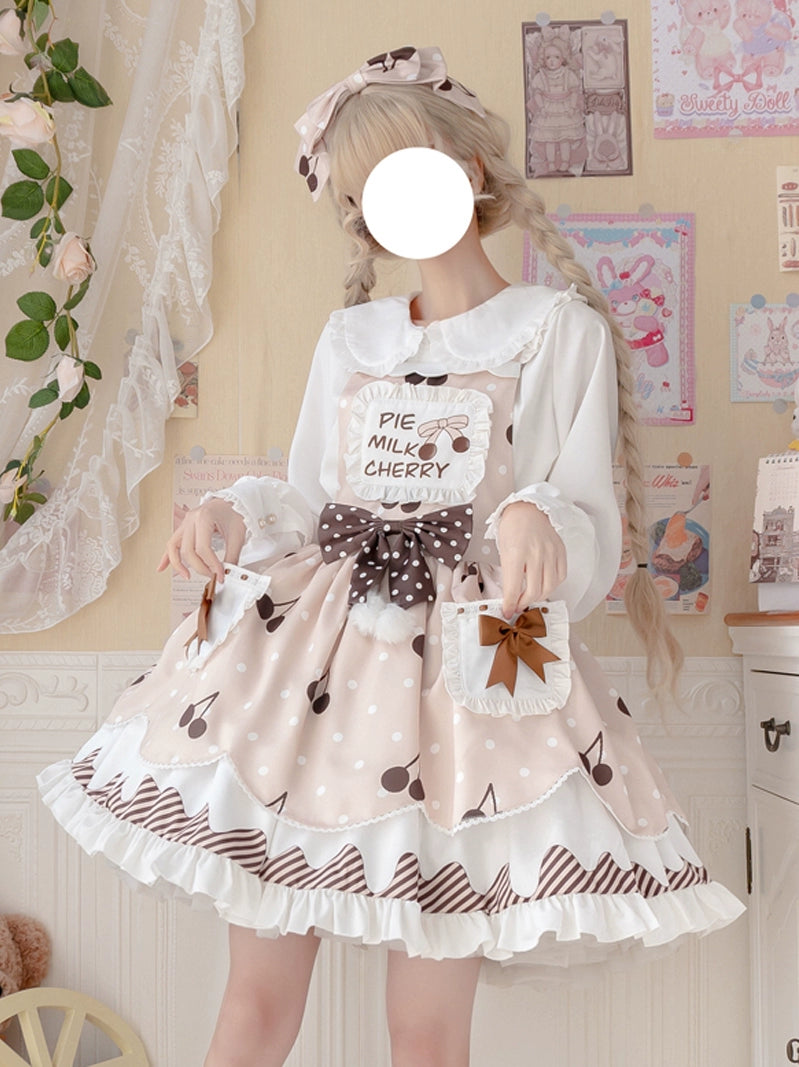 Sweet Creamy Cherry Pie Milk Chocolate Lolita Dress