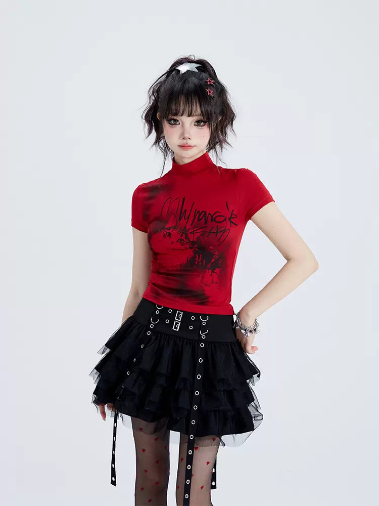 Grunge Red Graphic T-shirt