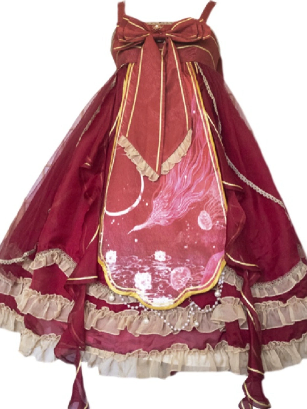 Celestial Starlit Crimson Elegance Dress