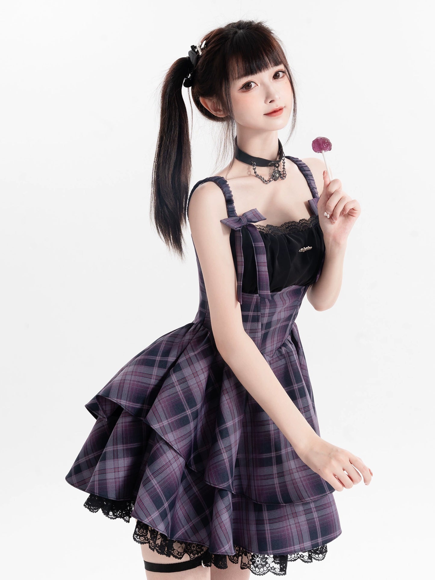 Mystic Midnight Checkered Dress