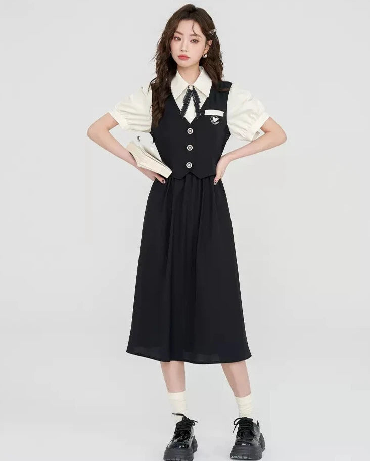 Academia Chic Vest Dress