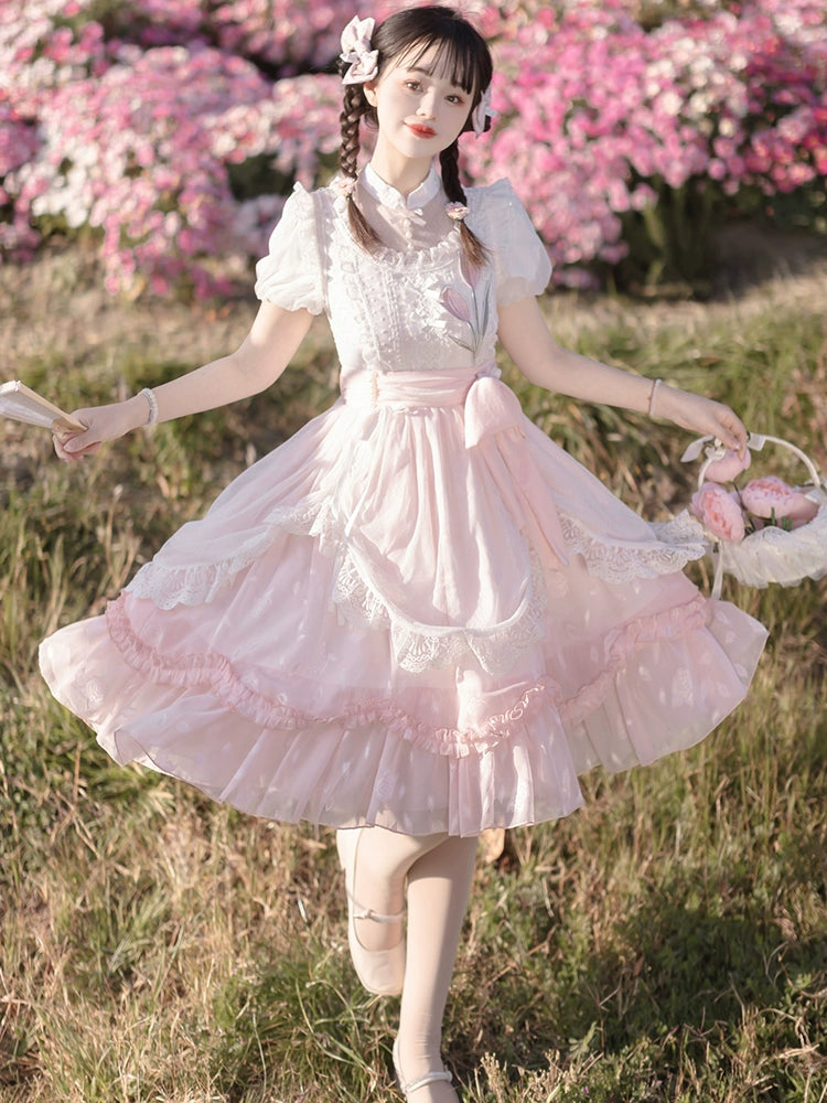 Blushing Garden Pastel Pink Princess Dress