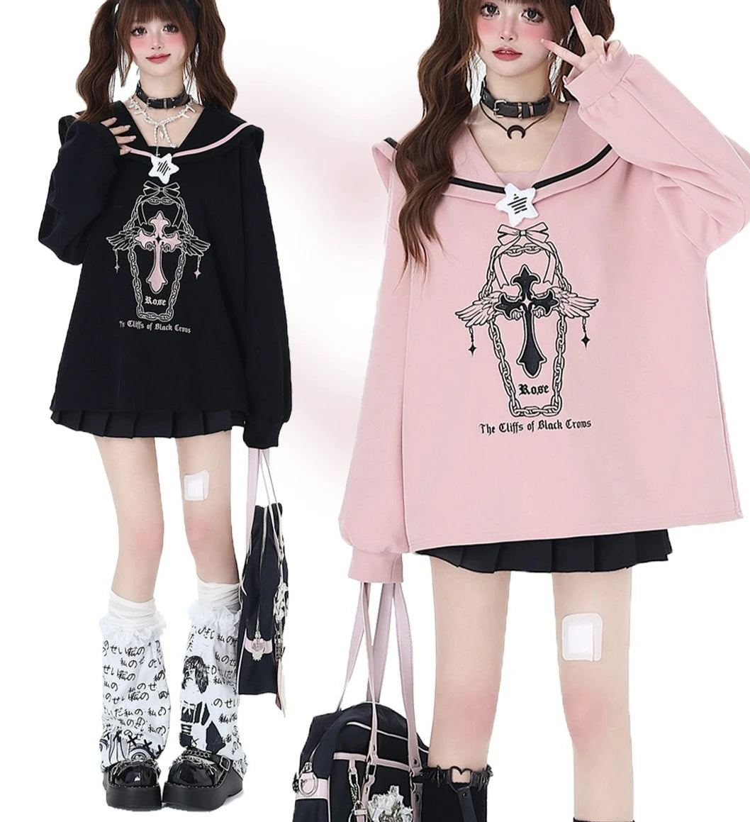 Gothic Cross Sailor Top