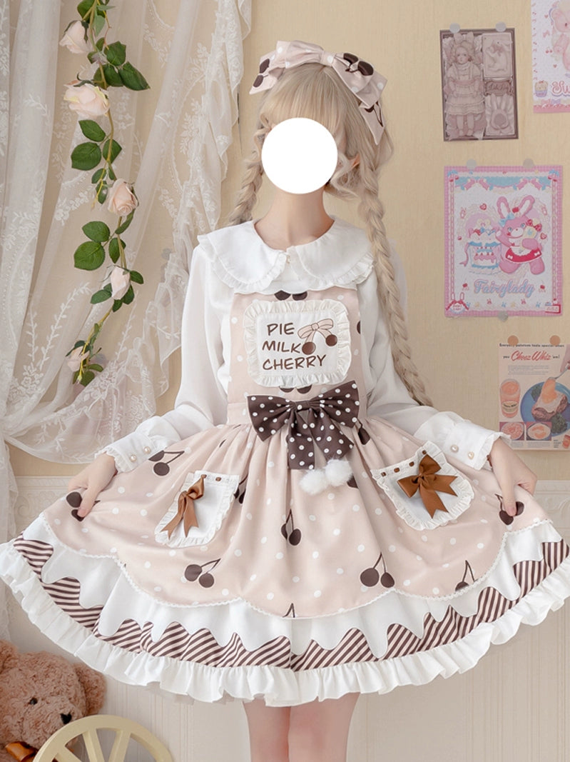 Sweet Creamy Cherry Pie Milk Chocolate Lolita Dress