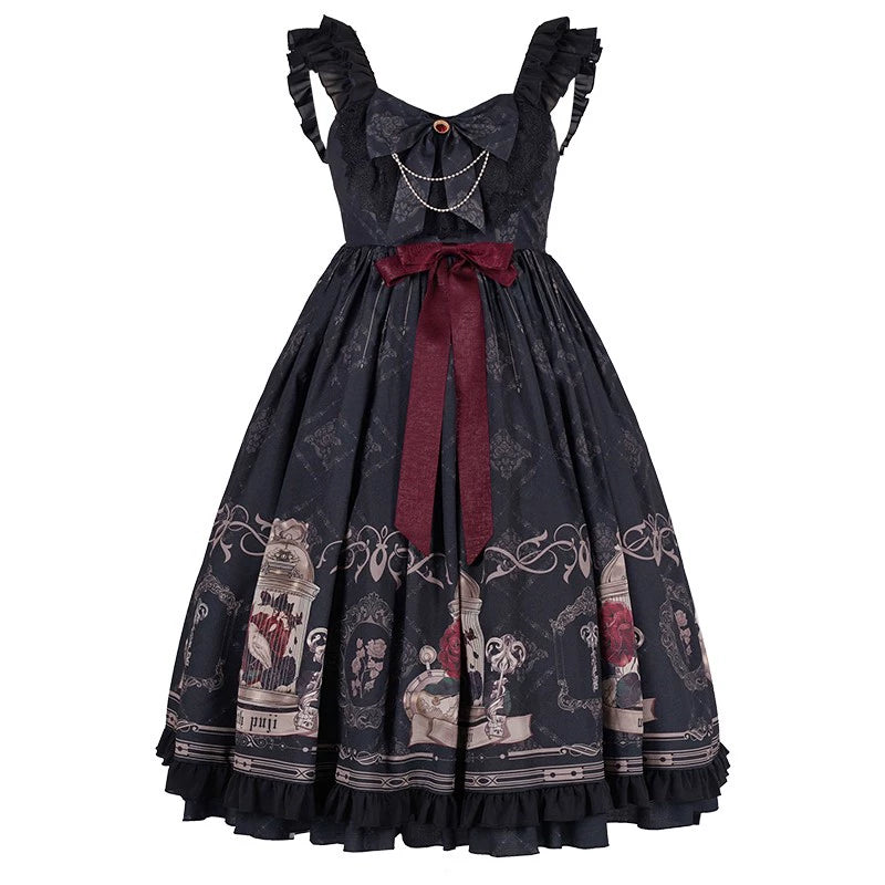 Gothic Tale Elegance Ruffle Dress