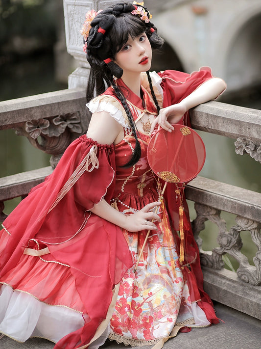 Red Royal Phoenix Chinese Dress