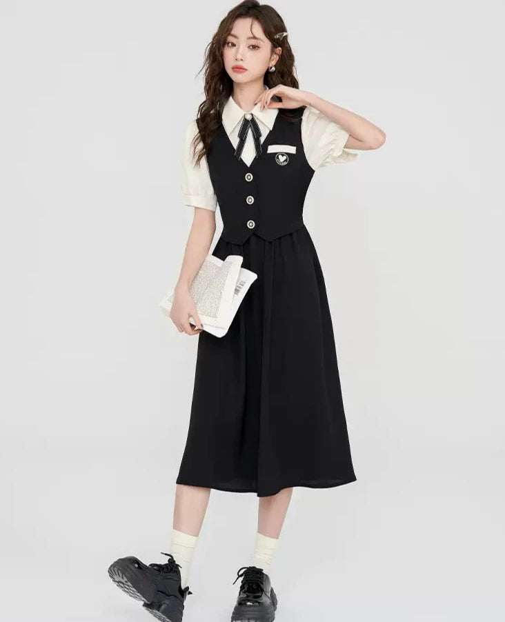 Academia Chic Vest Dress