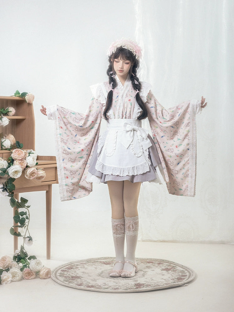 Japanese-Style Pink Maid Dress