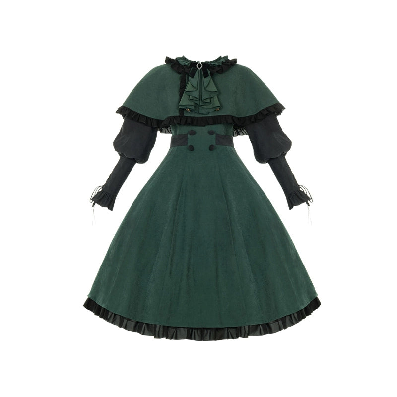 Emerald Evergreen Victorian Charm Dress