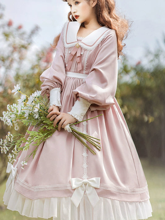 Solid Color Rose Lace Lolita Dress