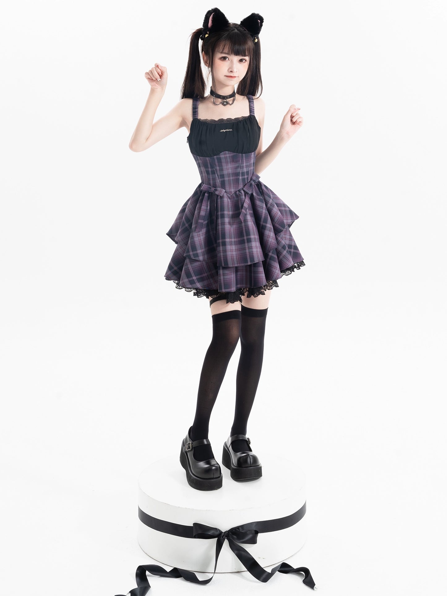 Mystic Midnight Checkered Dress