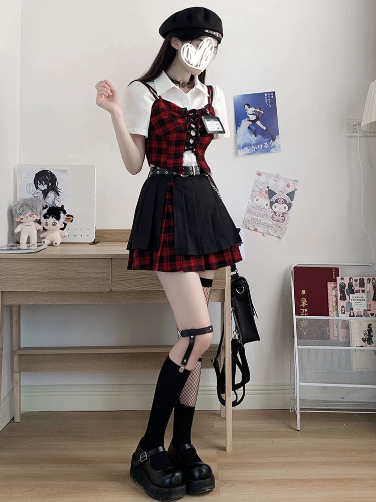 Grunge Checkered School Set