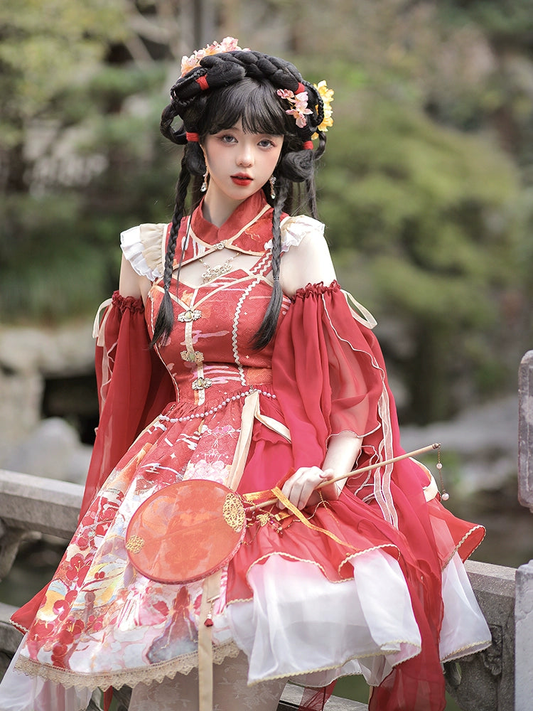 Red Royal Phoenix Chinese Dress