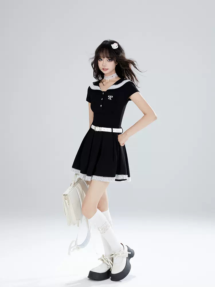 Black Sailor Collar Dress