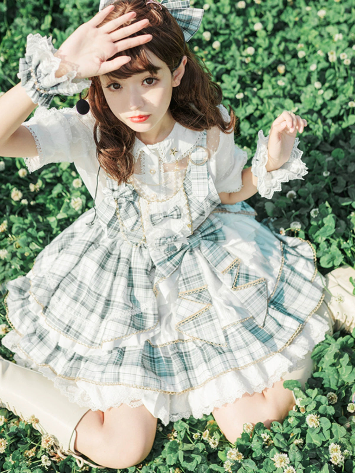 Green Plaid Harmony Sweet Dress