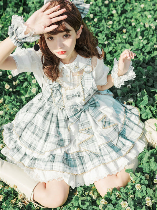 Green Plaid Harmony Sweet Dress