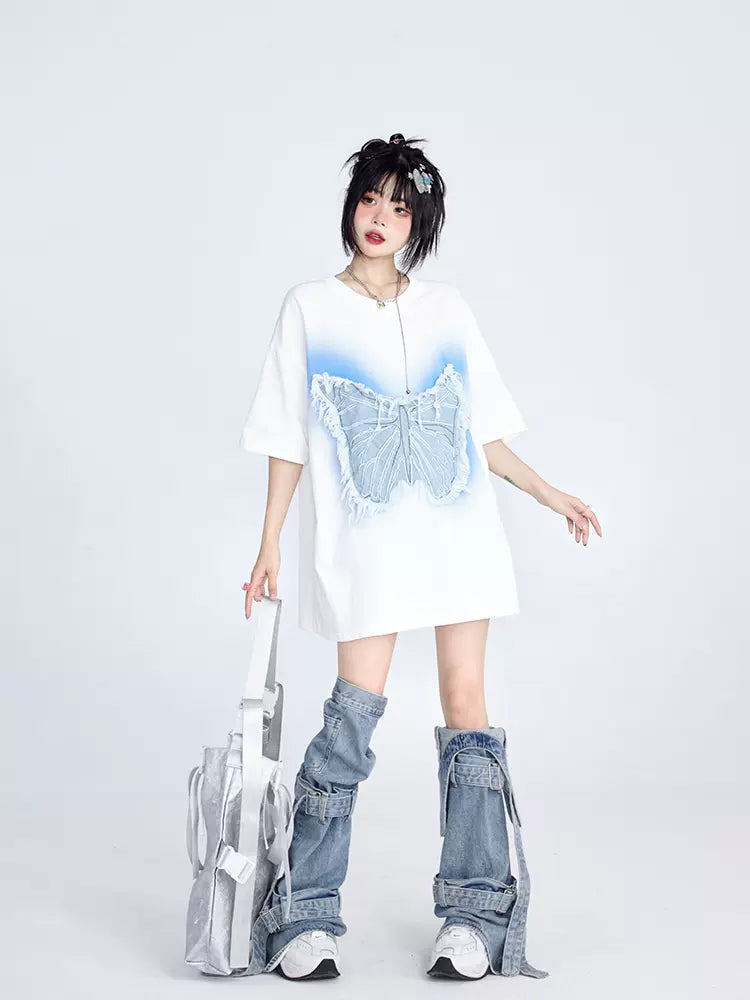 Butterfly Grunge Oversized T-Shirt