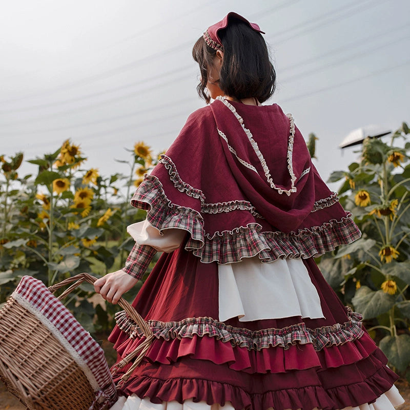 Vintage Burgundy Maiden Dress