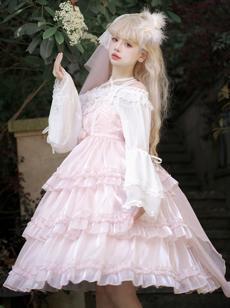 Pure Color Bowknot Trailing Classic Lolita Sleeveless Dress