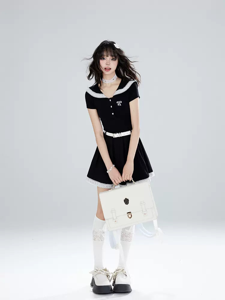 Black Sailor Collar Dress