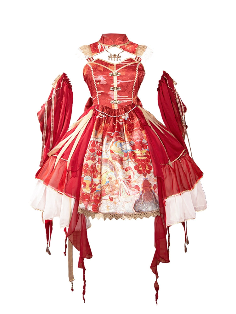 Red Royal Phoenix Chinese Dress