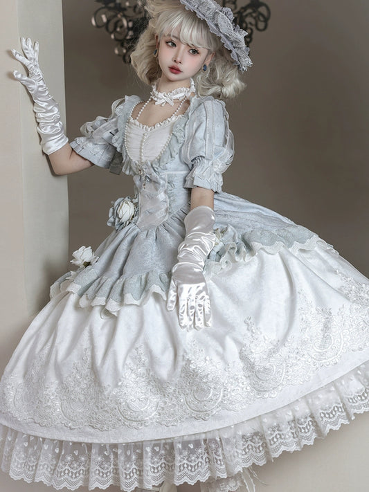 Frosted Victorian Belle Snowy Dress