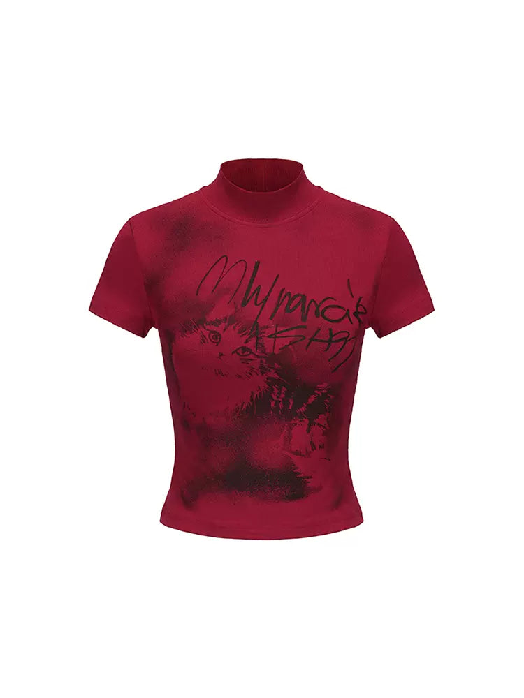 Grunge Red Graphic T-shirt