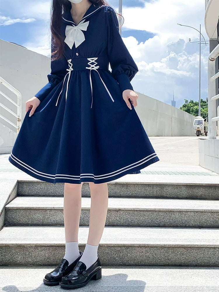 Maritime Blue Charm Sailor Dress