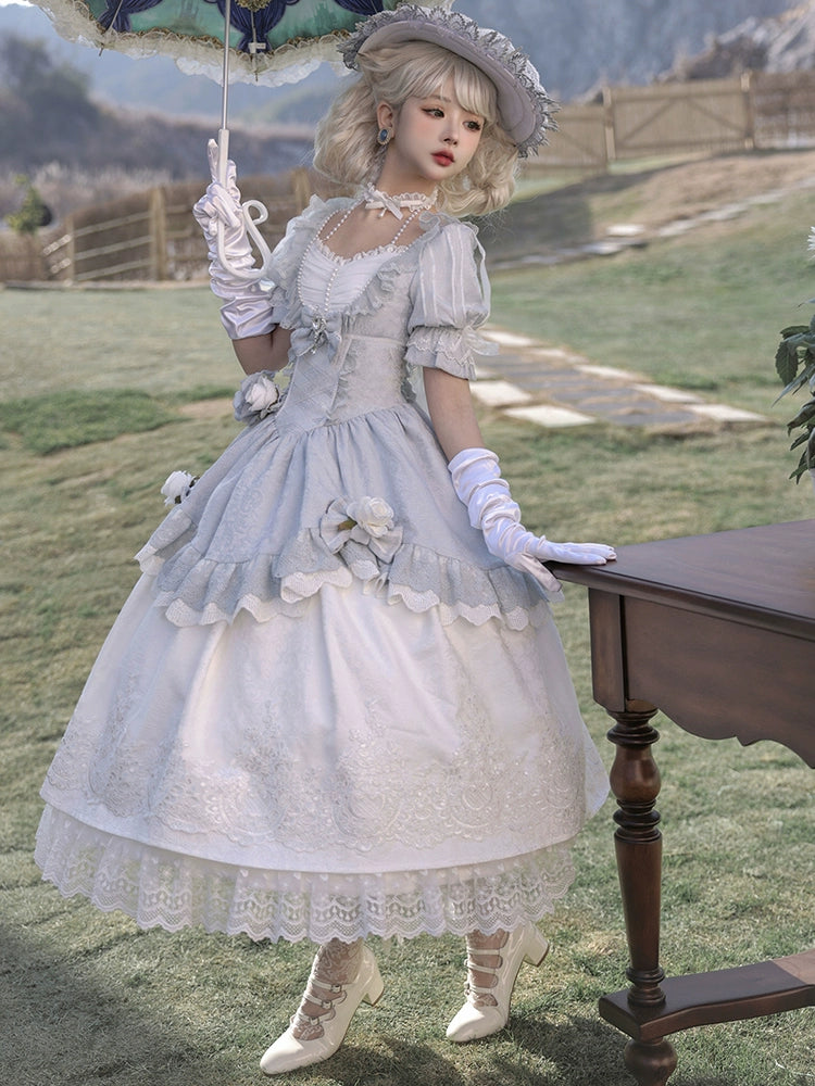 Frosted Victorian Belle Snowy Dress