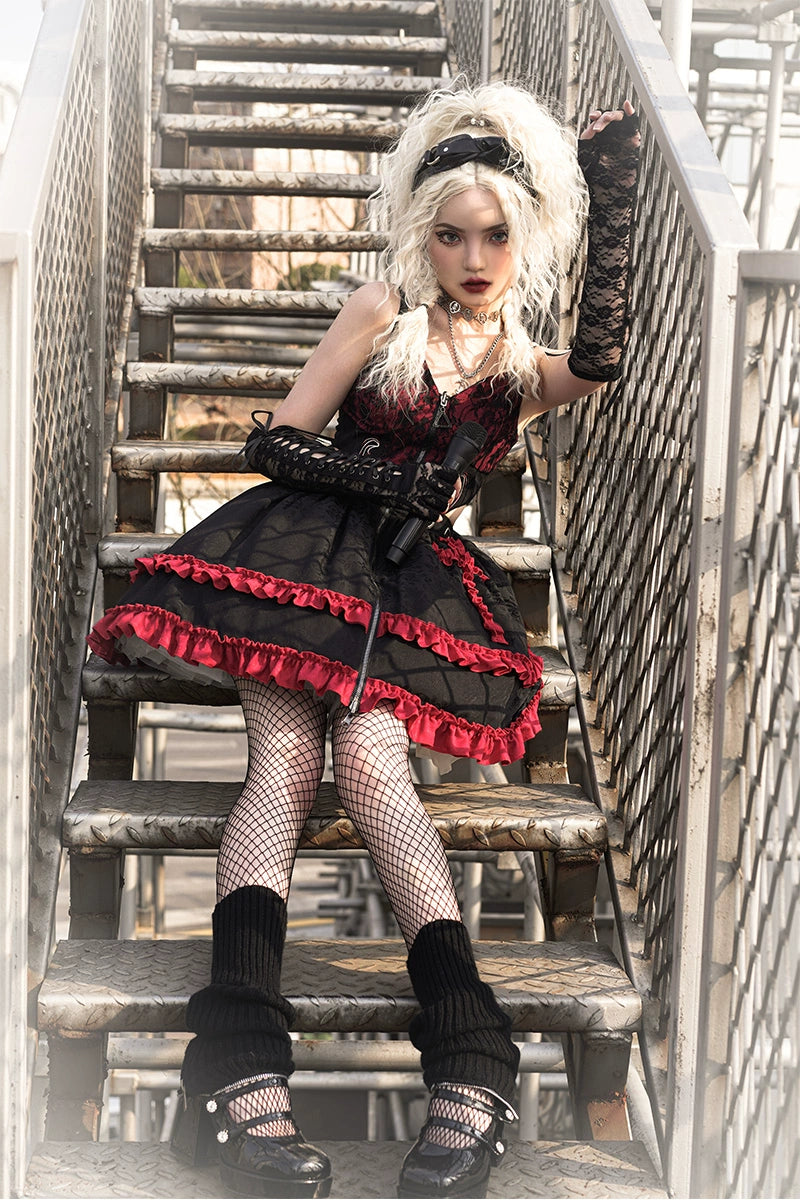 Crimson Midnight Corset Dress