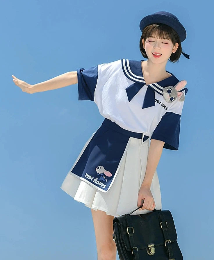 Navy Collars College Style Fashion Set